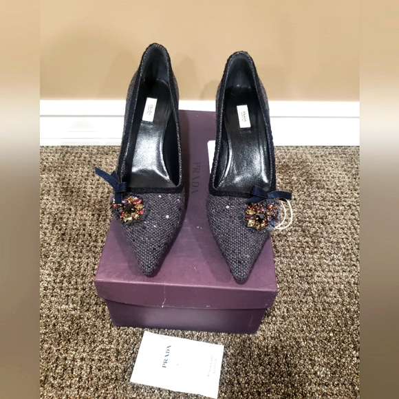 Prada, emblished heels, new - Picture 1 of 5